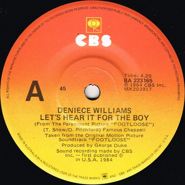 Deniece Williams : Let's Hear It For The Boy (7", Single)