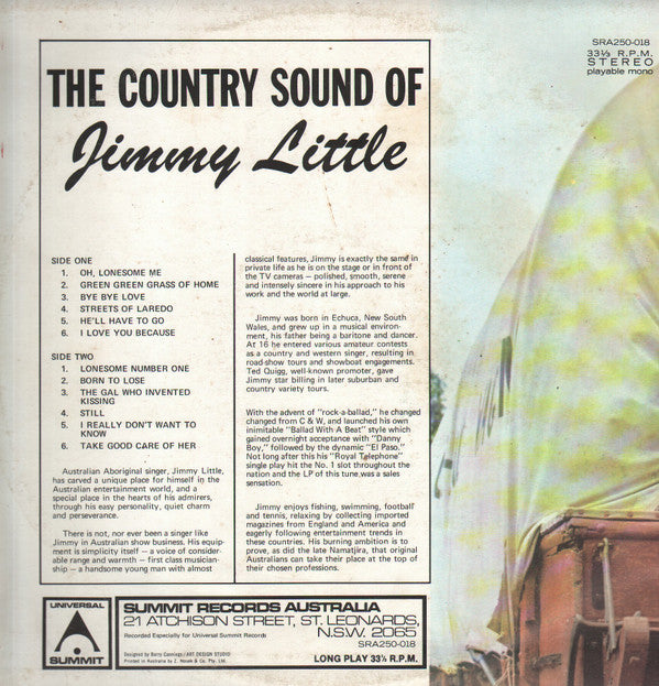 Jimmy Little : The Country Sound Of Jimmy Little (LP, Comp, RE)