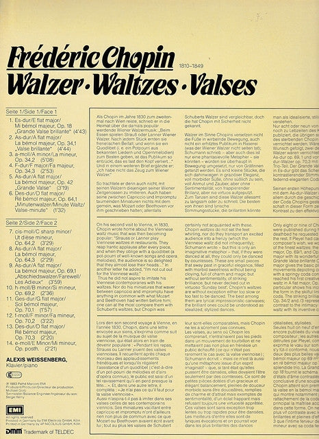 Chopin* - Alexis Weissenberg : 14 Walzer (LP, Album)