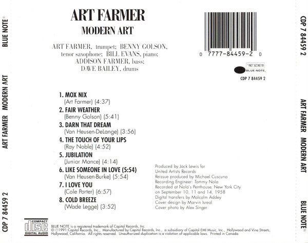 Art Farmer : Modern Art (CD, Album, RE)