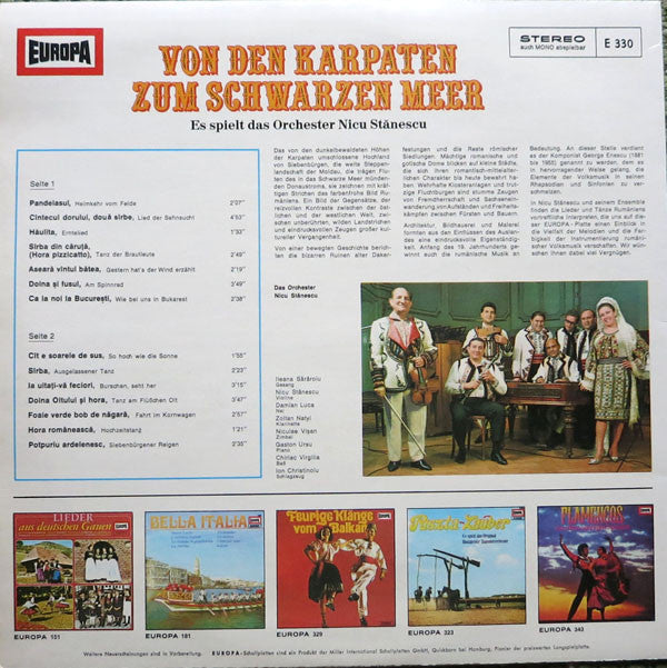 Orchestra Nicu Stănescu : Von Den Karpaten Zum Schwarzen Meer (LP, Album)
