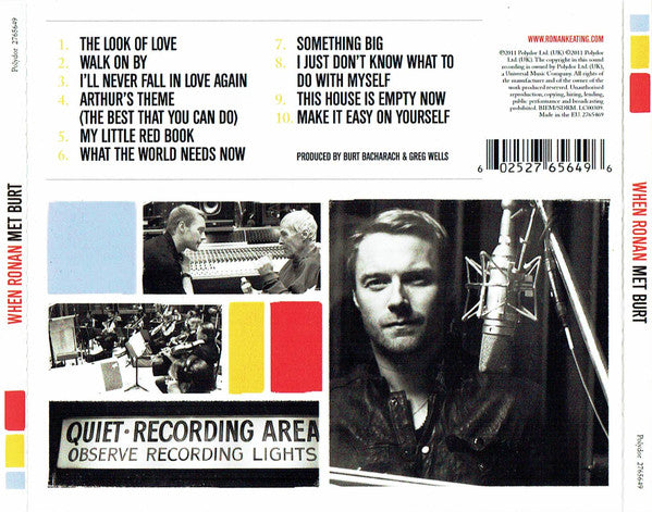 Ronan Keating & Burt Bacharach : When Ronan Met Burt (CD, Album)
