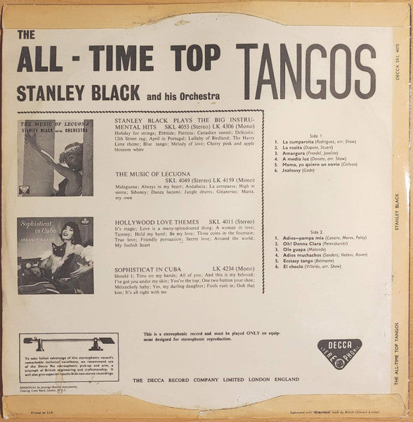 Stanley Black And His Orchestra* : The All-Time Top Tangos (LP, Album)