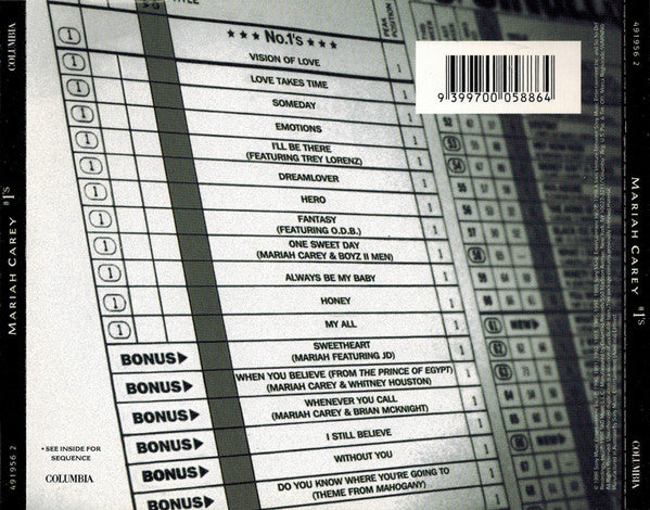 Mariah* : #1's (CD, Comp)