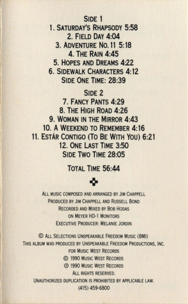Jim Chappell : Saturday's Rhapsody (Cass, Album, Dol)