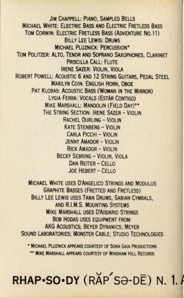 Jim Chappell : Saturday's Rhapsody (Cass, Album, Dol)