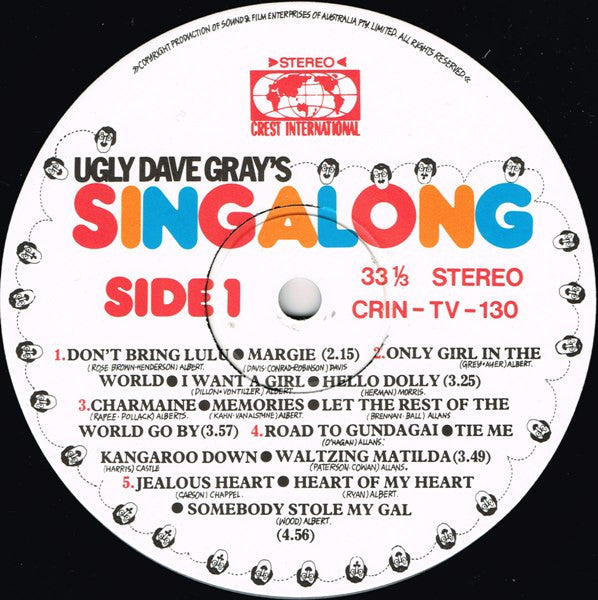 Ugly Dave Gray : Ugly Dave Gray's Singalong (LP, Album)