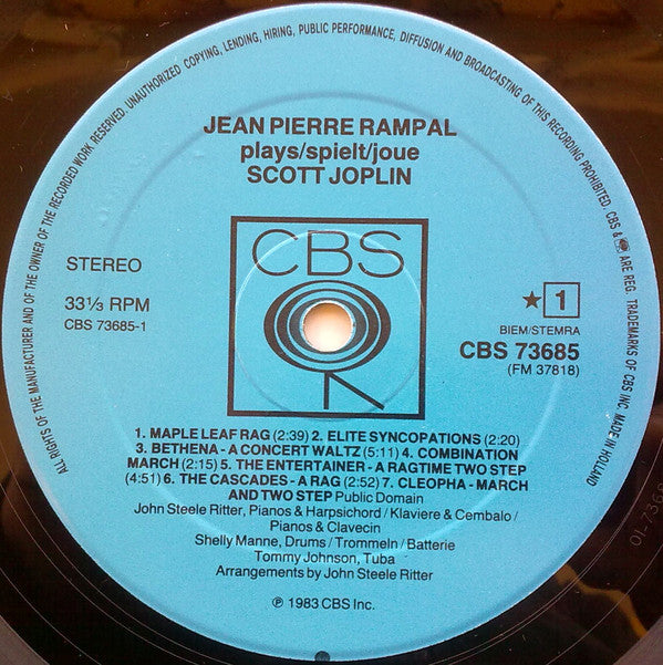 Rampal*, Scott Joplin : Rampal Plays Scott Joplin (LP, Album)