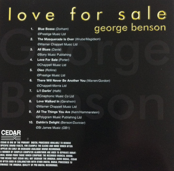 George Benson : Love For Sale (CD, Comp, RE)