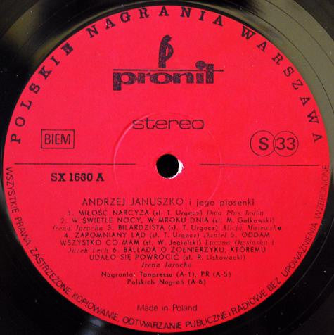 Various : Andrzej Januszko I Jego Piosenki (LP, Comp)