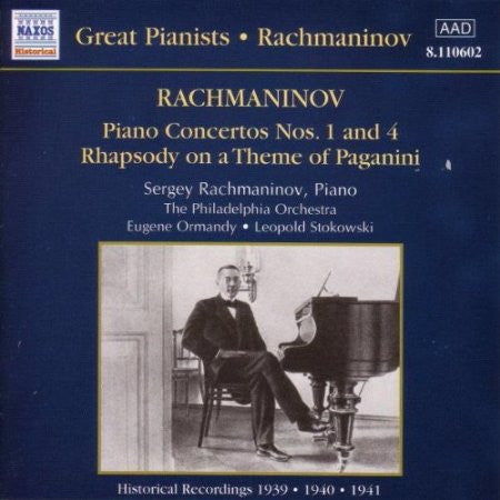 Rachmaninov* / The Philadelphia Orchestra, Eugene Ormandy, Leopold Stokowski : Piano Concertos Nos. 1 And 4 • Rhapsody On A Theme Of Paganini (CD, Comp)