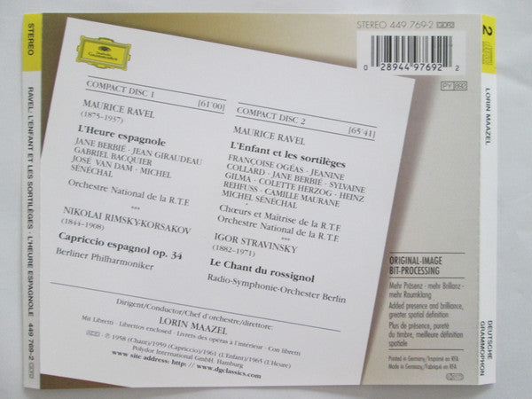 Maurice Ravel - Orchestre National De La R.T.F. · Lorin Maazel : L'Enfant Et Les Sortilèges; L'Heure Espagnole (2xCD, Comp, RM)