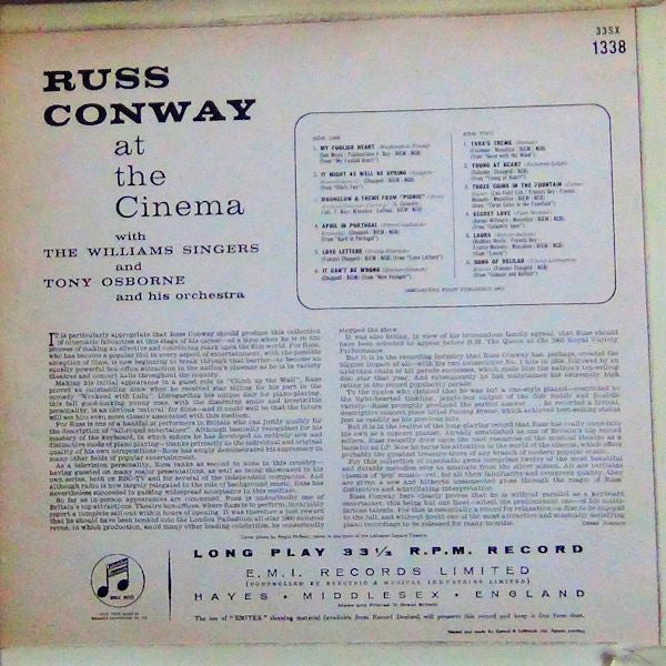 Russ Conway : At The Cinema (LP, Album, Mono)