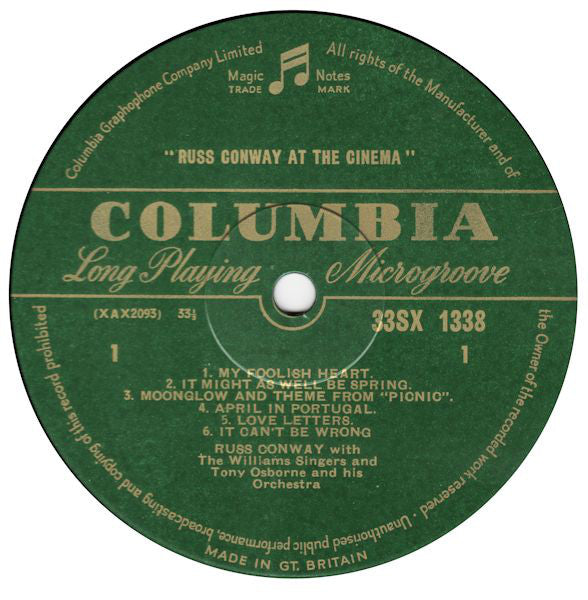 Russ Conway : At The Cinema (LP, Album, Mono)