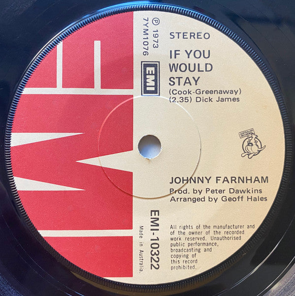 Johnny Farnham* : Shake A Hand  (7", Single)