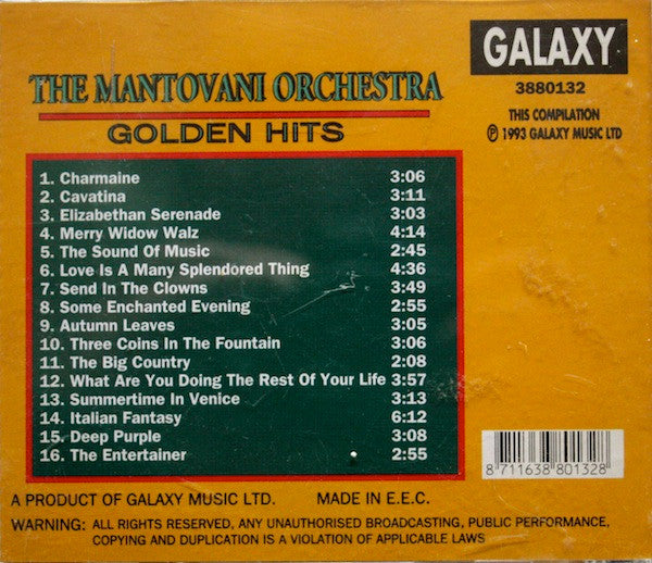 The Mantovani Orchestra : Golden Hits (CD, Comp)