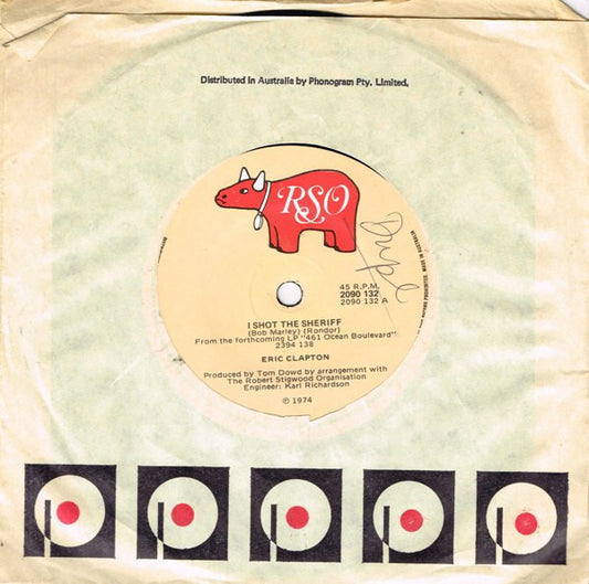 Eric Clapton : I Shot The Sheriff (7", Single)