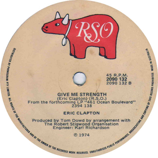 Eric Clapton : I Shot The Sheriff (7", Single)