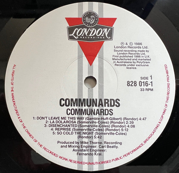Communards* : Communards (LP, Album, Gat)