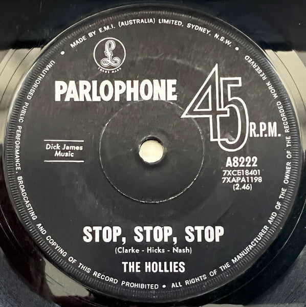 The Hollies : Stop Stop Stop (7", Single)