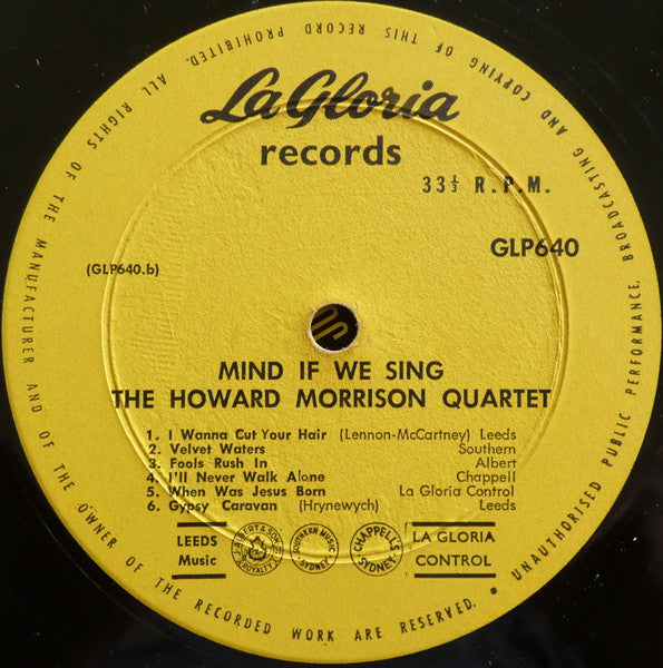 The Howard Morrison Quartet : Mind If We Sing? (LP, Album)