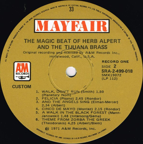 Herb Alpert & The Tijuana Brass : The Magic Beat Of Herb Alpert And The Tijuana Brass (2xLP, Comp)