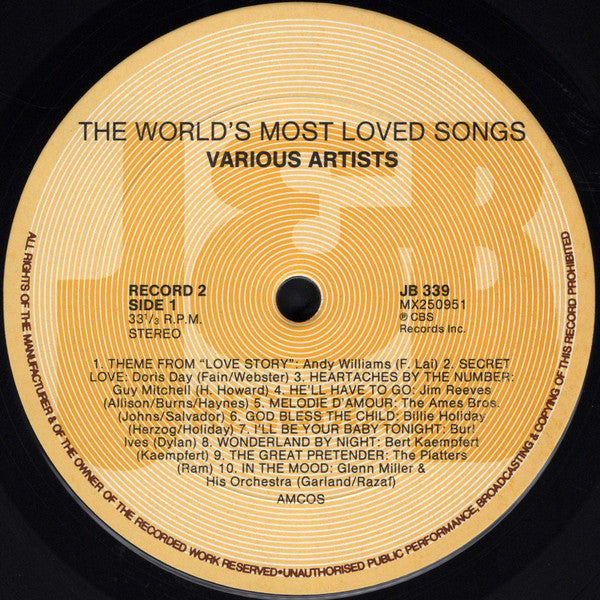 Various : The World's Most Loved Songs Volume Two (LP, Comp)