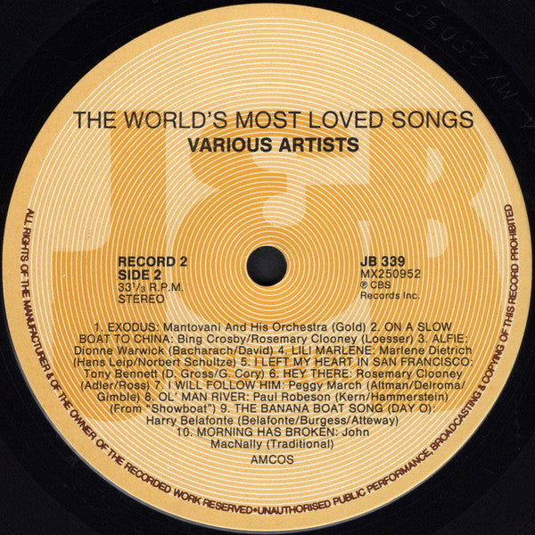 Various : The World's Most Loved Songs Volume Two (LP, Comp)