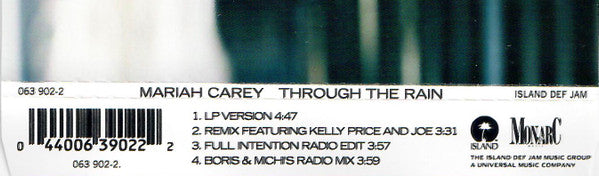 Mariah Carey : Through The Rain (CD, Single, Ltd)