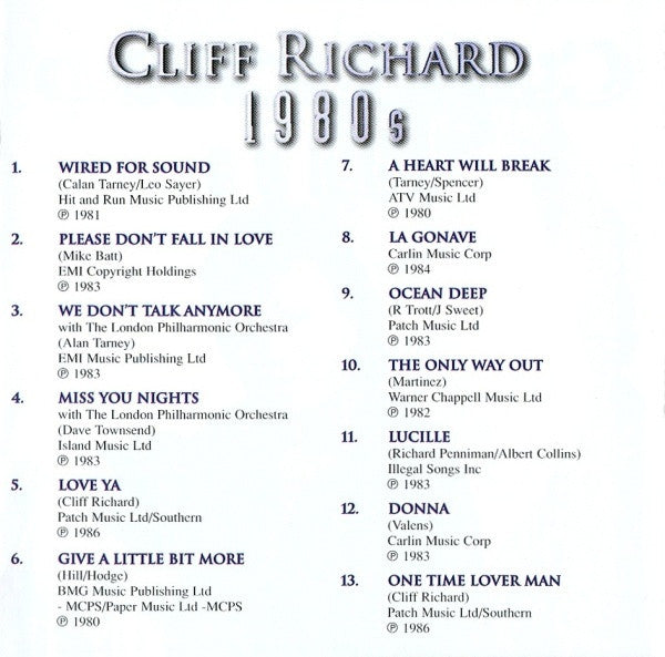 Cliff Richard : 1980s (CD, Comp)