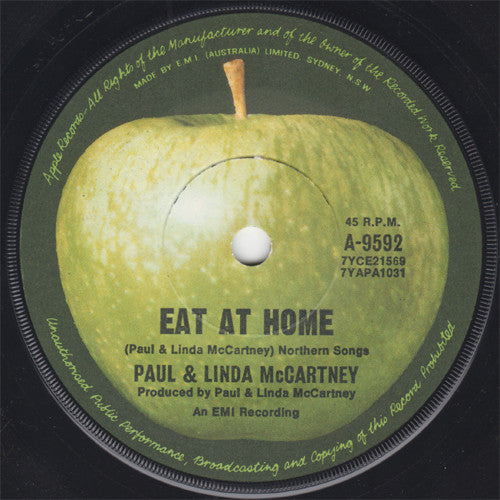 Paul & Linda McCartney : Eat At Home / Smile Away (7", Single)