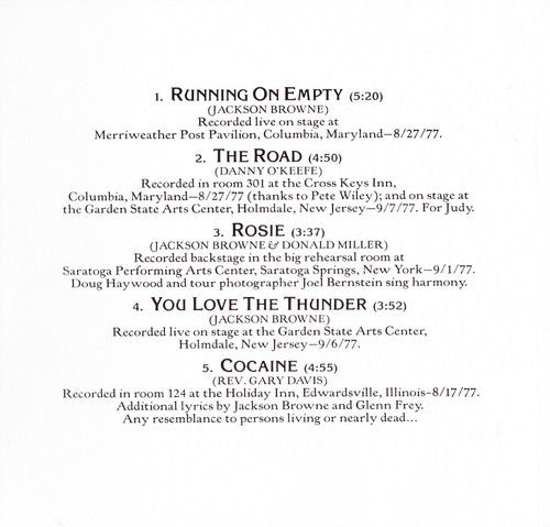Jackson Browne : Running On Empty (CD, Album, RE, RM)