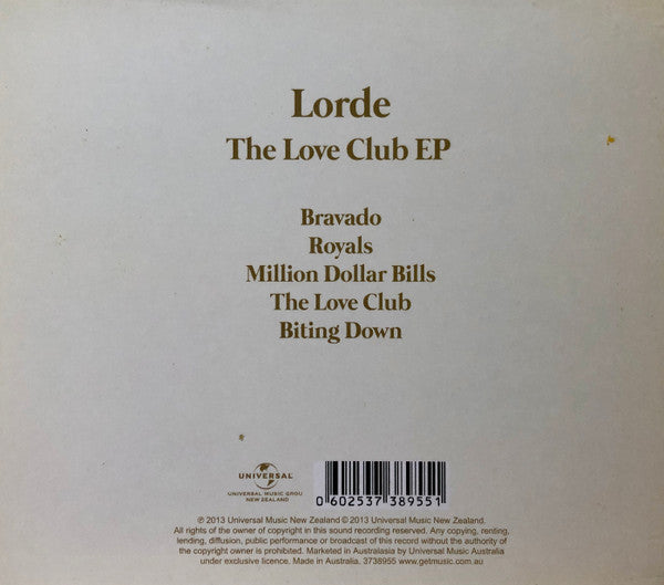 Lorde : The Love Club EP (CD, EP, Dig)