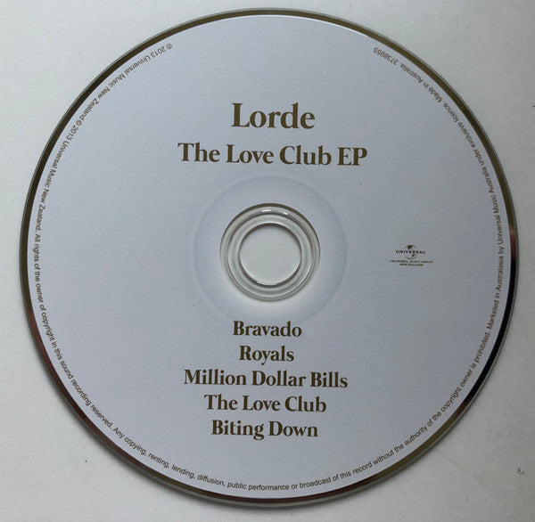 Lorde : The Love Club EP (CD, EP, Dig)