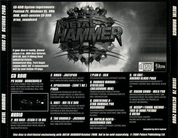 Various : Metal Hammer Issue 79 October 2000 (CD, Comp, Enh)