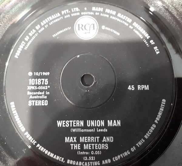 Max Merritt And The Meteors : Hey Western Union Man (7", Single)