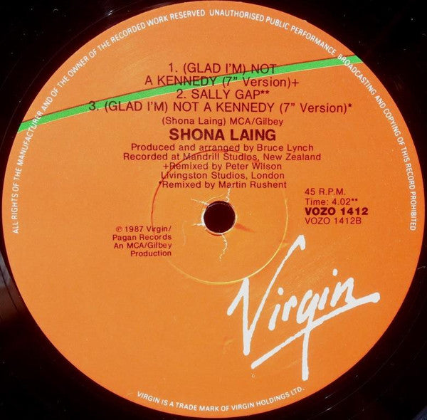 Shona Laing : (Glad I'm) Not A Kennedy (12", Single)