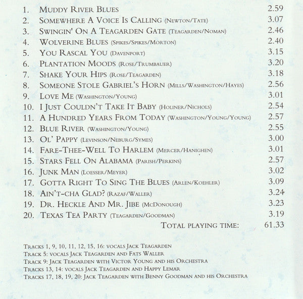 Jack Teagarden : Swingin' On A Teagarden Gate (CD, Comp)