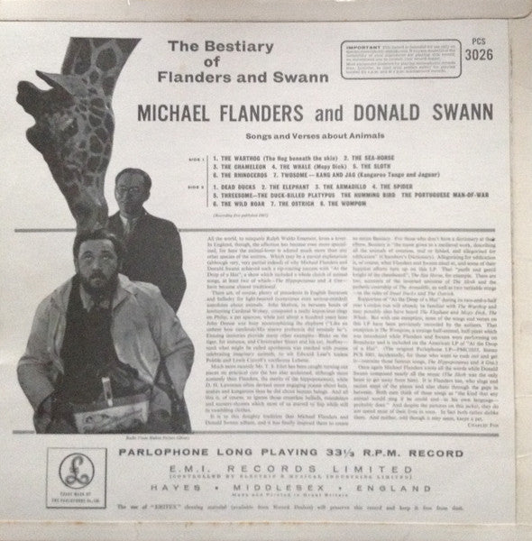 Michael Flanders And Donald Swann* : The Bestiary Of Flanders And Swann (LP)