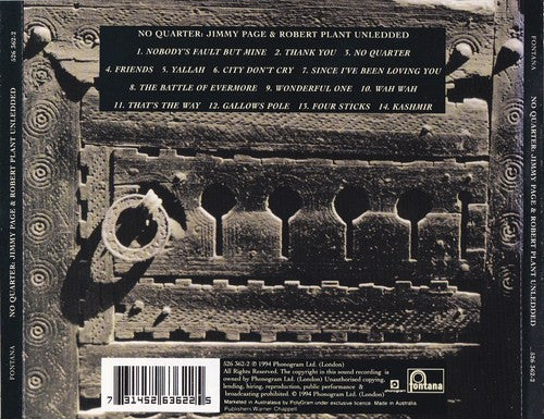 Jimmy Page & Robert Plant : No Quarter: Jimmy Page & Robert Plant Unledded (CD, Album)