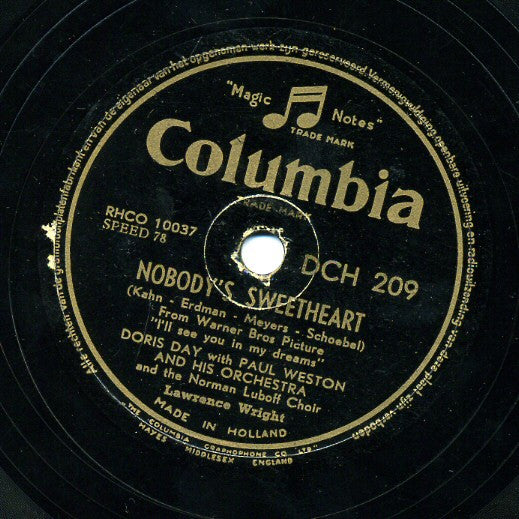 Doris Day : Nobody's Sweetheart / Sugar Bush (Shellac, 10")