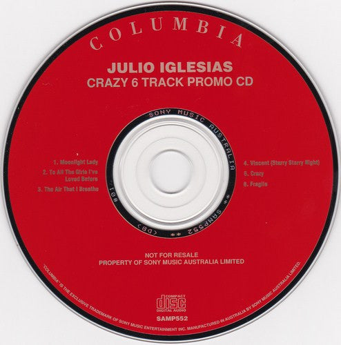 Julio Iglesias : Crazy (CD, Promo)