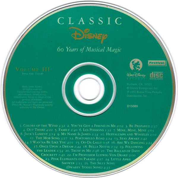 Various : Classic Disney (5 CD Box) 60 Years Of Musical Magic (5xCD, Comp + Box)