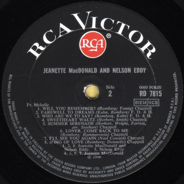 Jeanette MacDonald And Nelson Eddy : 16 Nostalgic Original Recordings Of Music From Their Golden Years In Hollywood (LP, Comp)