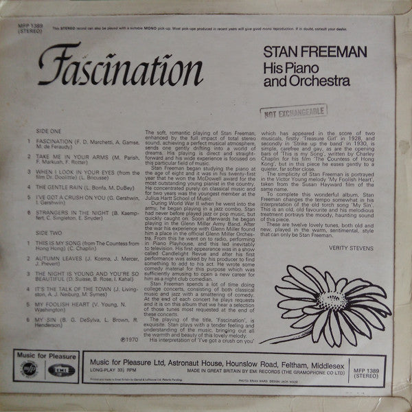 Stan Freeman And His Orchestra : Fascination (LP)