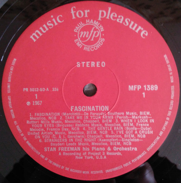Stan Freeman And His Orchestra : Fascination (LP)