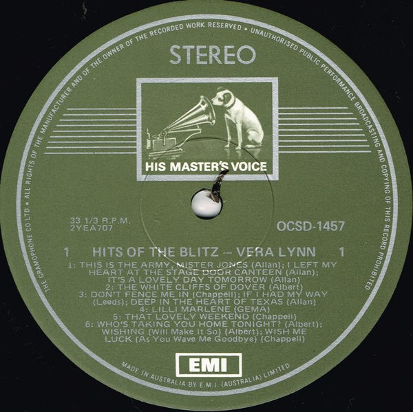 Vera Lynn With Tony Osborne And His Orchestra : Hits Of The Blitz (LP)
