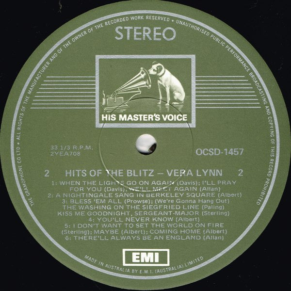 Vera Lynn With Tony Osborne And His Orchestra : Hits Of The Blitz (LP)