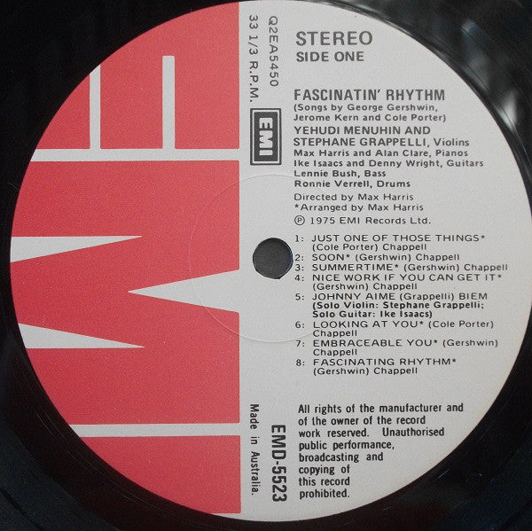 Yehudi Menuhin & Stephane Grappelli* : Fascinatin' Rhythm (LP, Album, Quad)