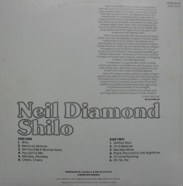 Neil Diamond : Shilo (LP, Comp, RE)